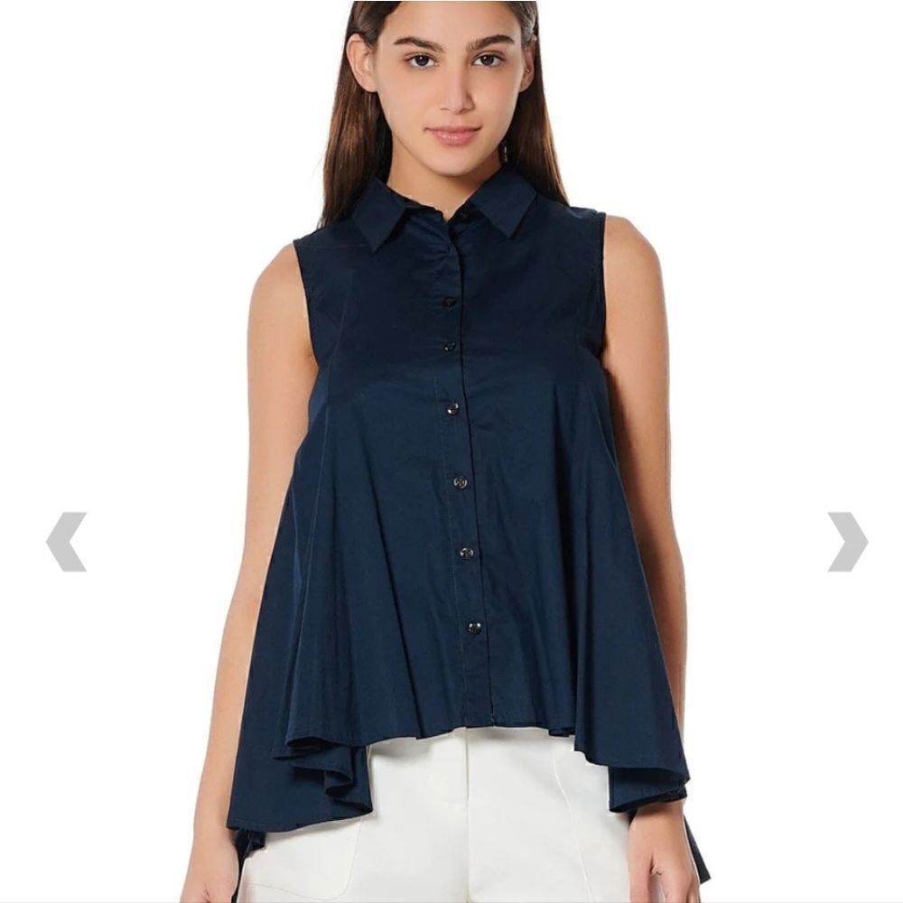 Gracia Cotton button down flare shirt